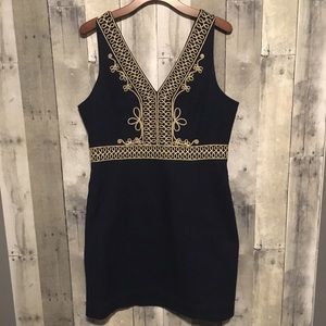 Lilly Pulitzer Navy and Gold Dress